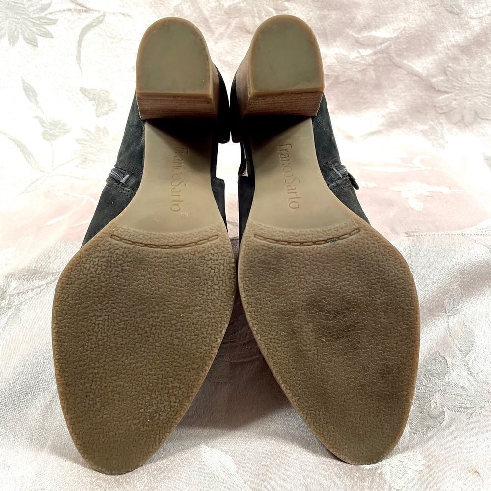 BLACK LEATHER FRANCO SARTO ANKLE BOOTS SIZE 7.5 - Picture 7 of 7